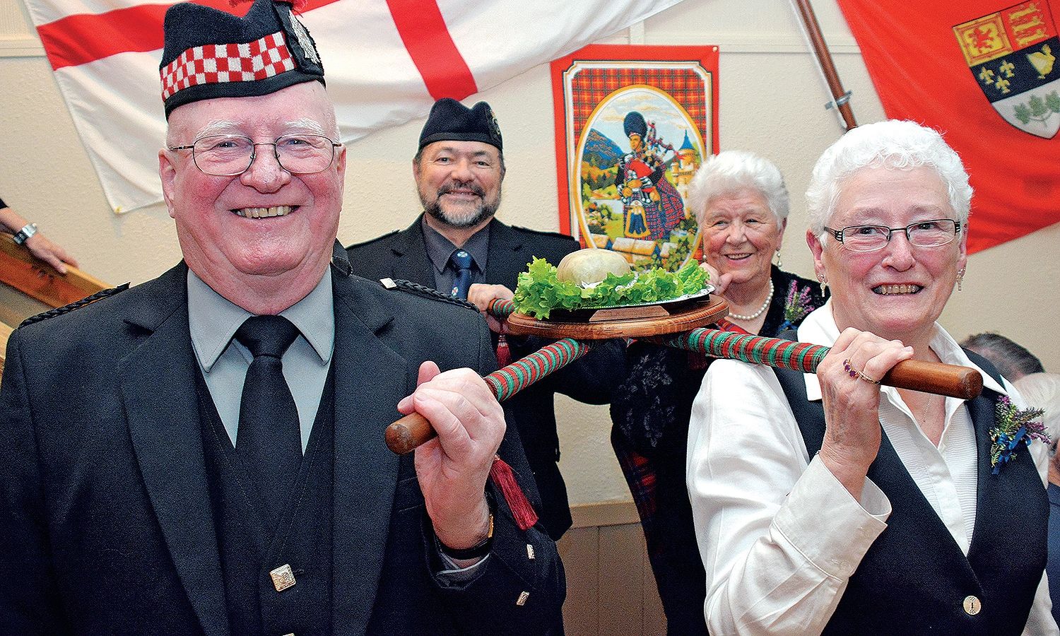 DELIVERING THE HAGGIS: The traditional Haggis was carried in at the 25th Annual Robbie Burns Day cel