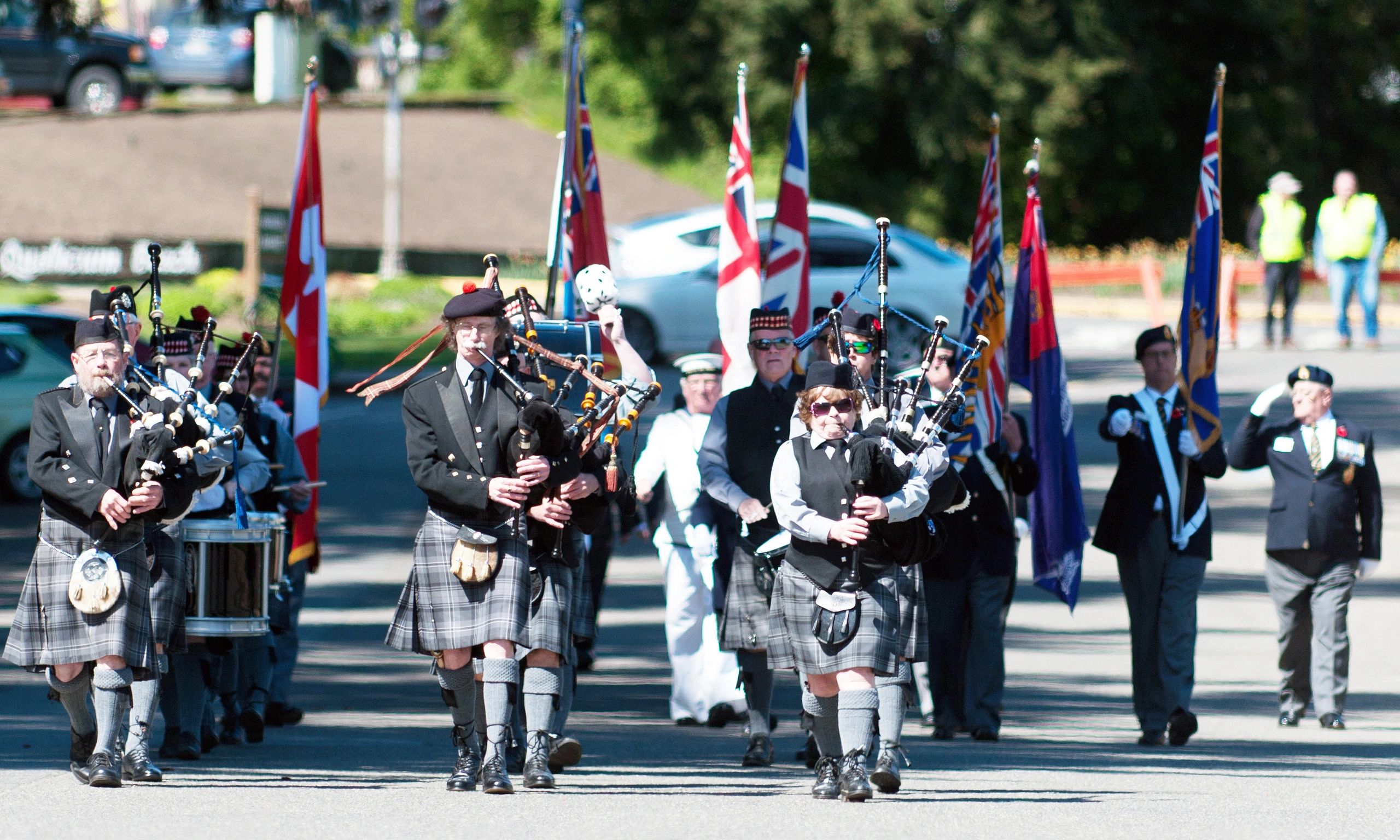 July 2019: Members of the Qualicum Beach Pipe Band march at the annual St. Mark’s Fair. - Parksville