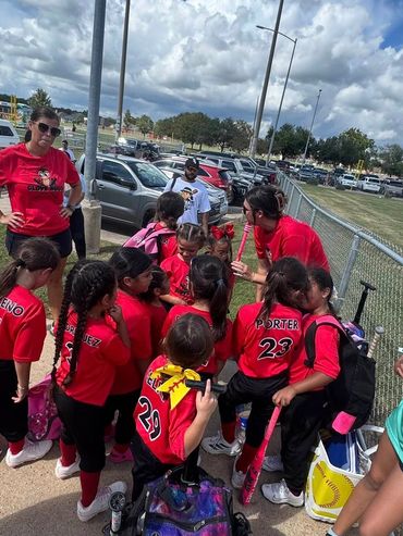 pep talks from 6u Glove Bug Coach Kyndall & Coach Stephanie