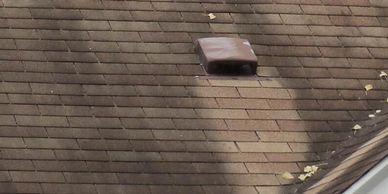 Stained roof from algae build up. 