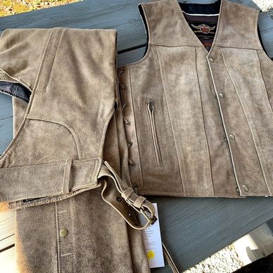 Tailor Service for Sewing Patches onto Leather Vest · Blue Knights® NY9