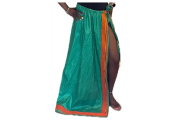 Wrap Around Skirt Green & Orange (S/M)