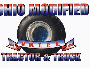 Logo featuring a large tire with text Ohio Modified Tractor &amp; Truck.