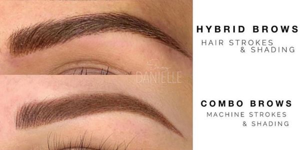 Different types of hairstrokes, microblaing or nano strokes.  Hybrid Eyebrows hair strokes shading