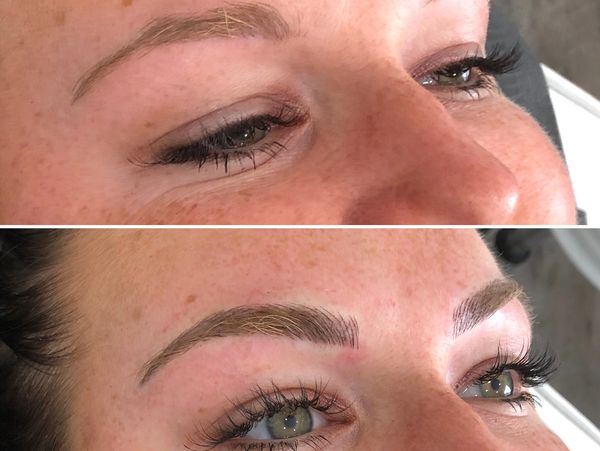 Before and After pictures of microblading