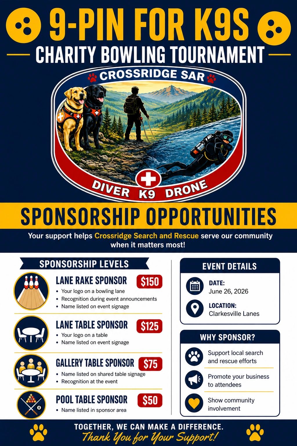 Sponsor bowling tournament