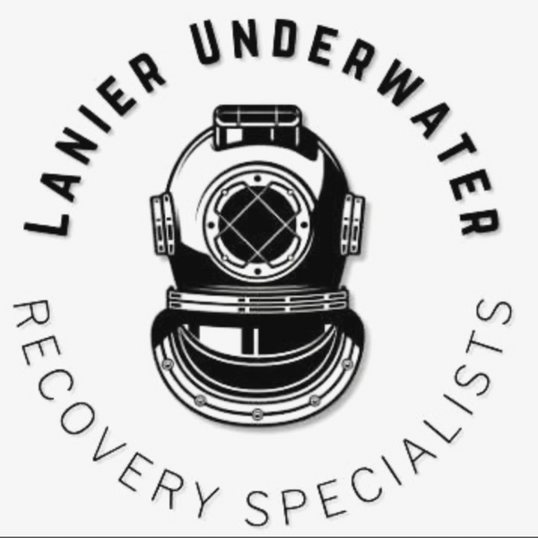 Logo featuring vintage diving helmet with text about underwater recovery.