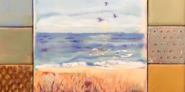 Maui beach encaustic painting