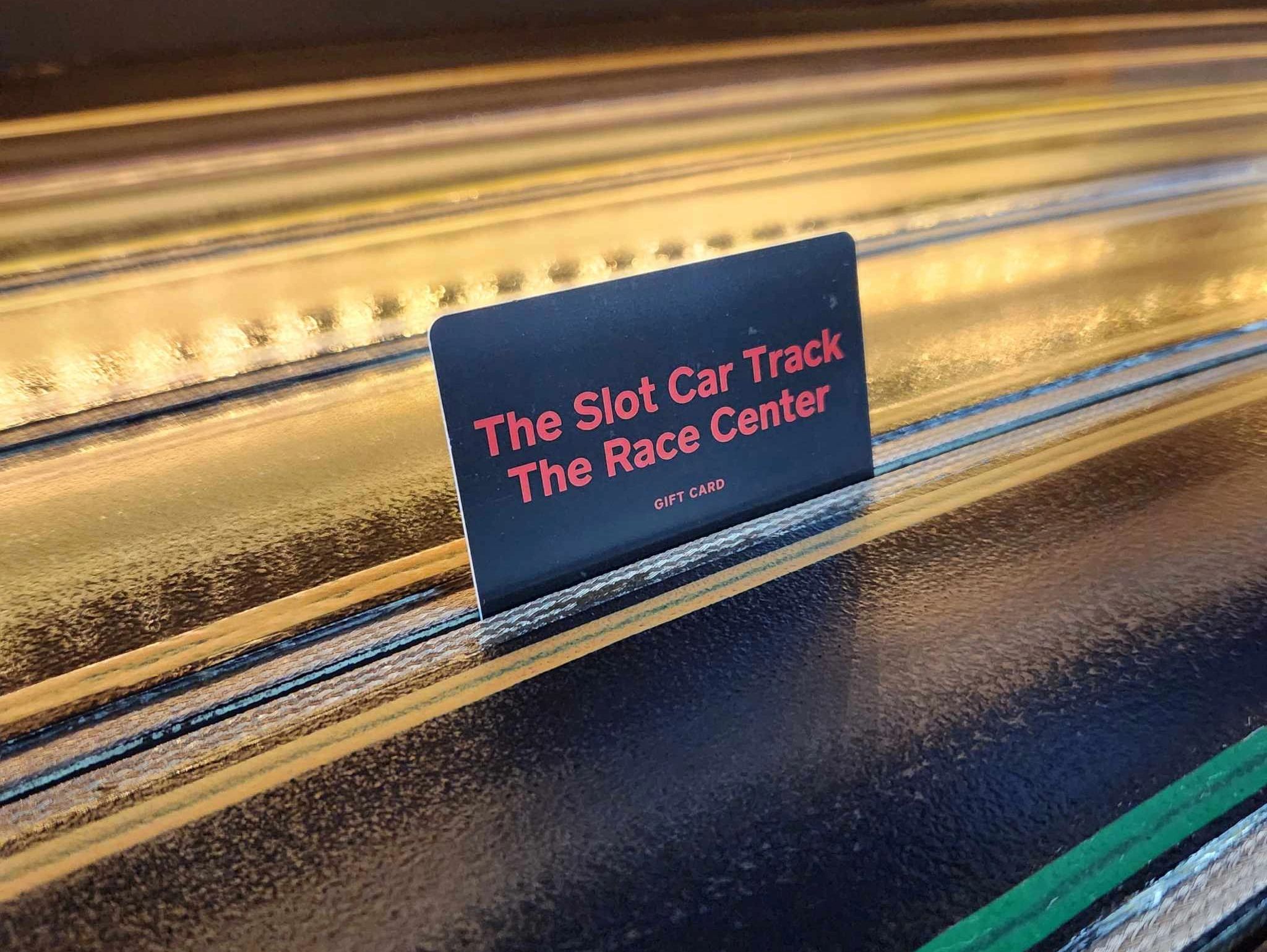A gift card on the track