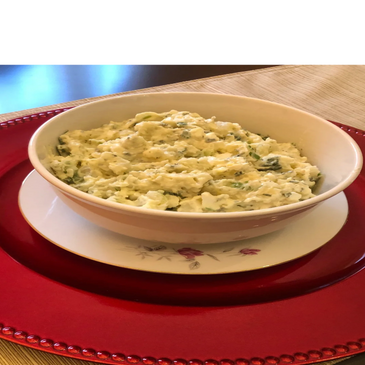 A potato salad in a bowl 