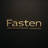 Elegant gold text 'Fasten rewards' on a black background.