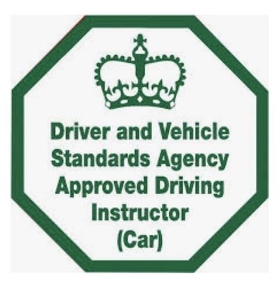 Official Driver and Vehicle Standards Agency Approved Driving Instructor badge. 