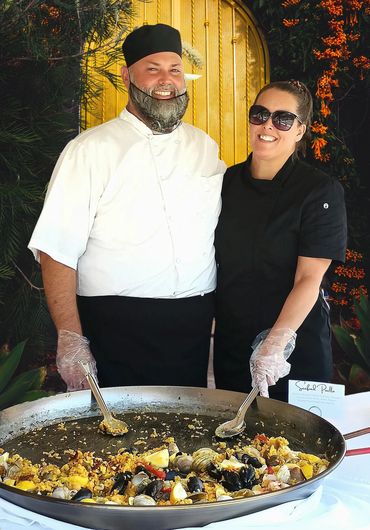 Chef Daniel King and Melissa of The Paella Party People our of Fort Pierce, Florida. Serving the Tre