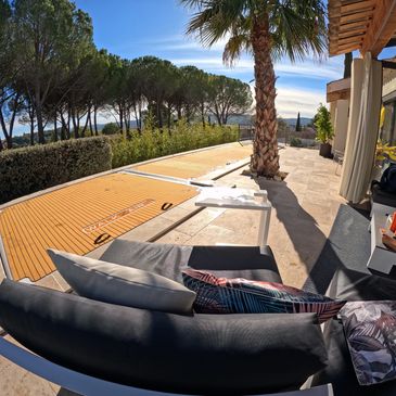 la couverture piscine Sup Pools installée sur la piscine
