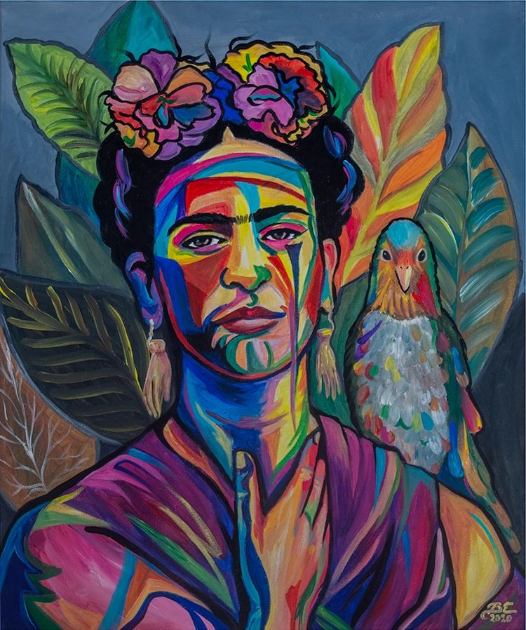 Art Print Frida Colorful Cardstock Print 12X18 Original Art from Blanca  Estrada – Ysleta Mission Gift Shop