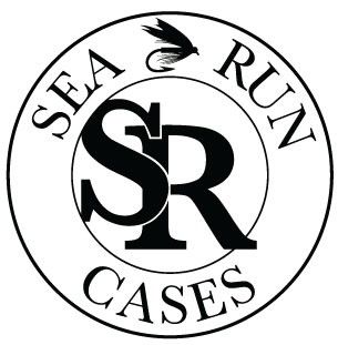 Logo of Sea Run Cases with stylized letters and a fish.