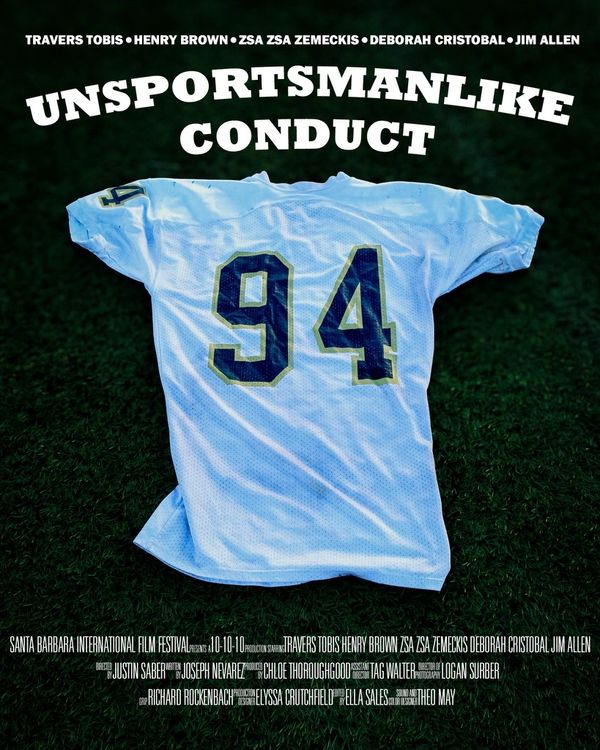 A poster advertising the short film "unsportsmanlike conduct"