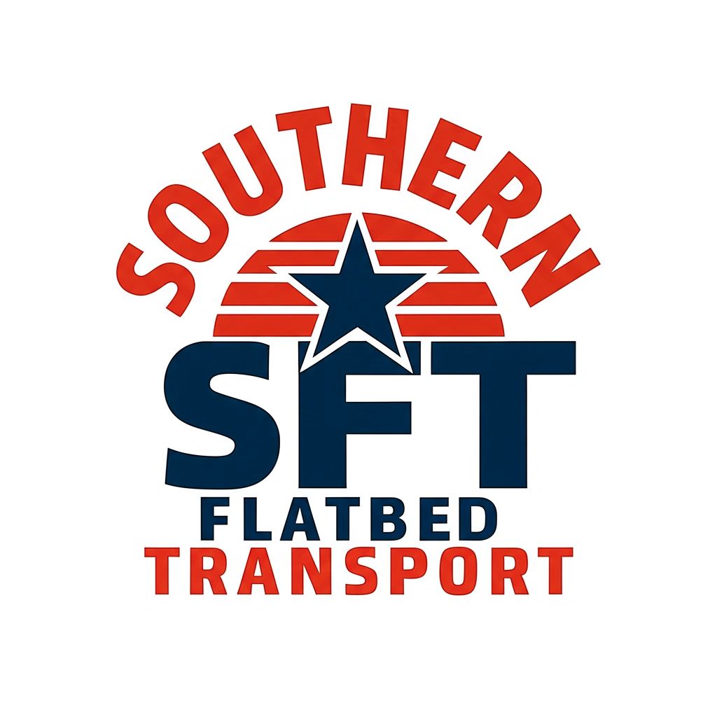 Logo for Southern Flatbed Transport with star and bold text.