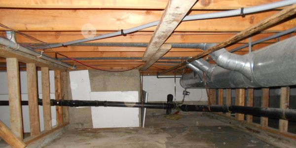 Wet crawlspace and Moist Crawlspace.Water basement and mold = Smells! Unhealthy.Sump pump , dehumidifier and repairs needed.