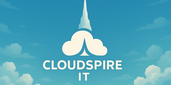 Cloud Spire IT logo a rocket launching from a cloud, representing business growth modern technology