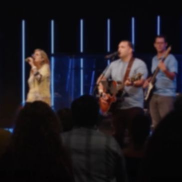 Church worship band performing on stage