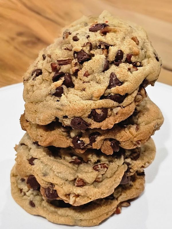 Stack of Brown Butter Chocolate Chip Cookies