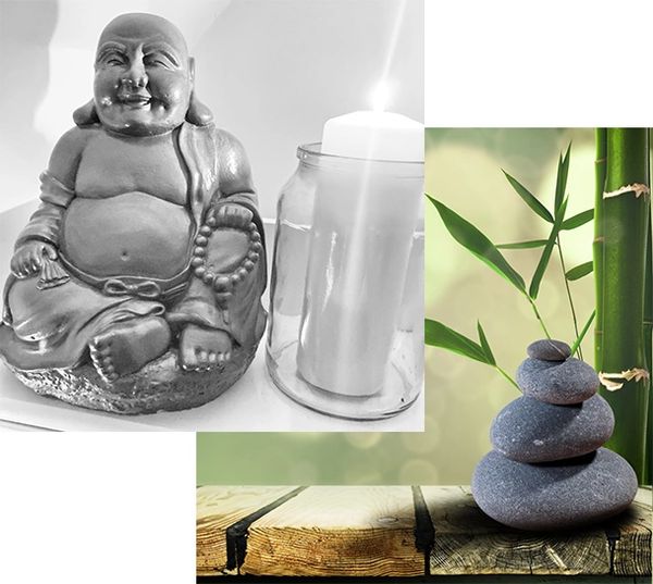  buddha statue & Hot stones