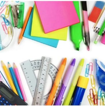 Colorful office supplies