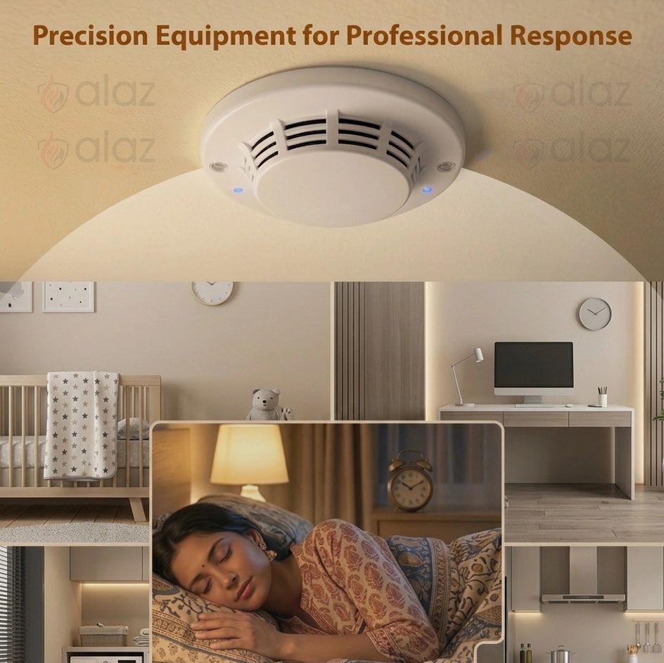 Smoke detector ensuring safety in various home settings 