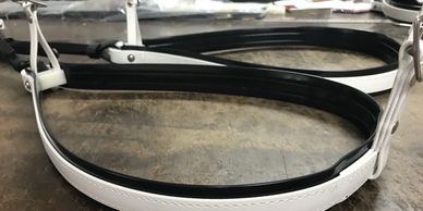 Black liner with white trim