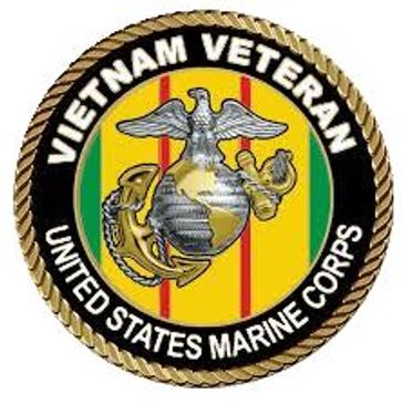 Emblem for Vietnam Veteran of the U.S. Marine Corps with iconic eagle, globe, and anchor.