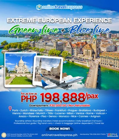 Travel Europe with Green and Blue Line tours from PHP 198,888 per person.