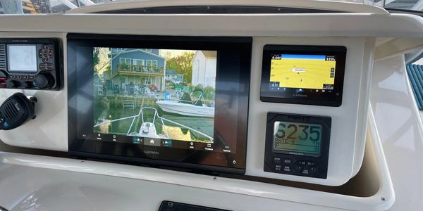 Marine electronics installation with night vision, auto pilot, radar, GPS, and fish finder 