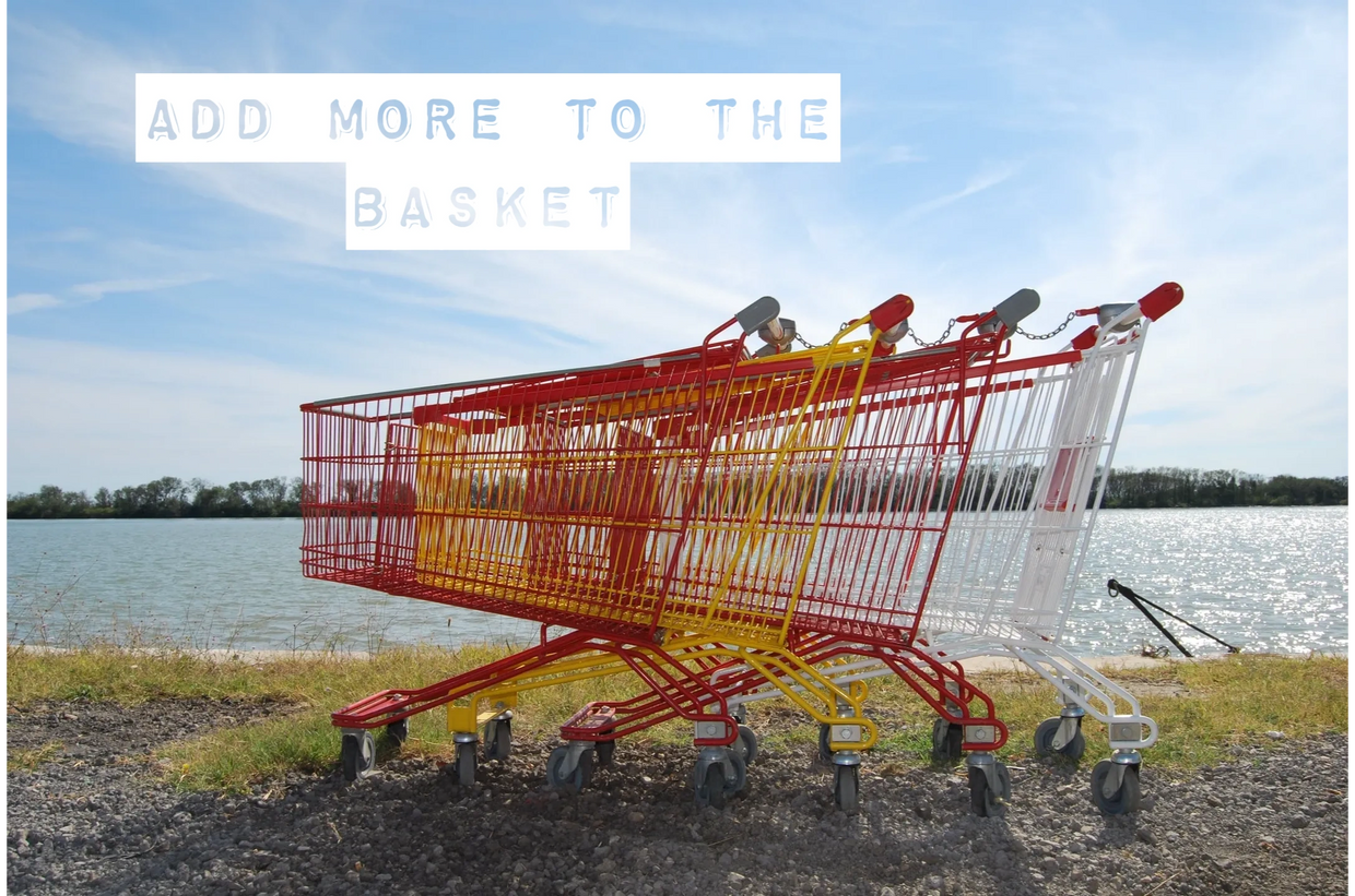 Shopping carts by a lake