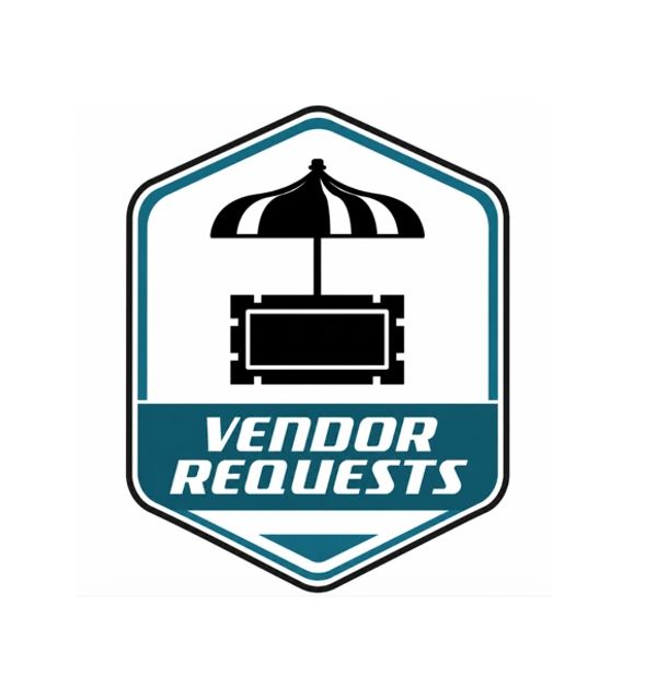 Logo with a market stall and text 'Vendor Requests'.
