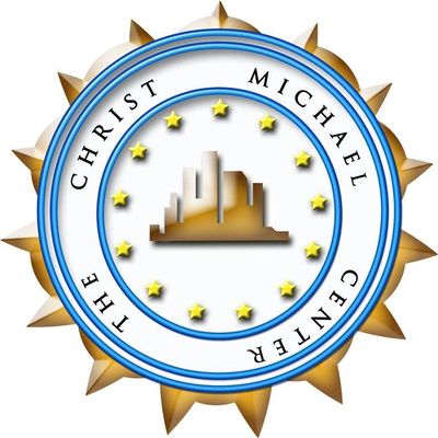 Logo featuring a city skyline and stars with text around it.