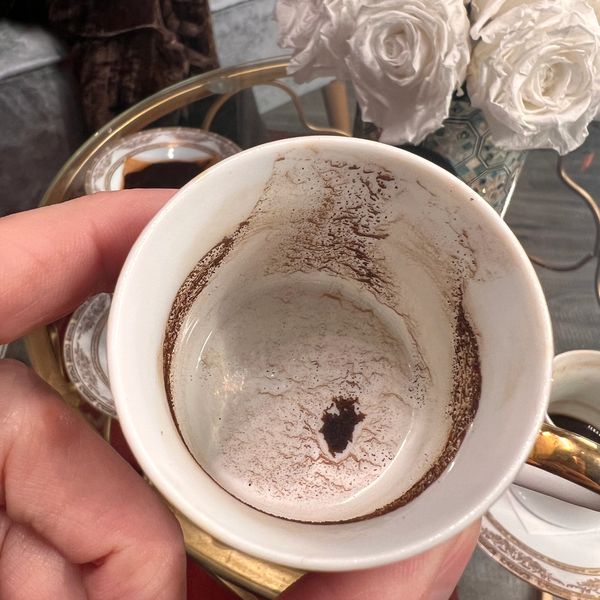 Armenian coffee grounds in coffee cup