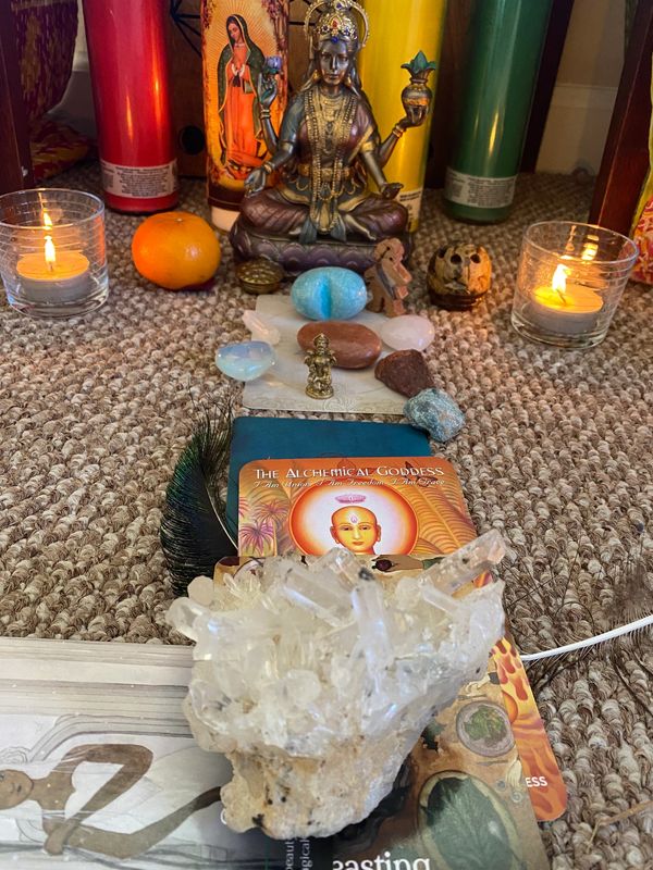 Alter, Santa Cruz Mountain Priestess Temple, Oracle Cards, Her Holy Temple, 13 moon mystery school, 