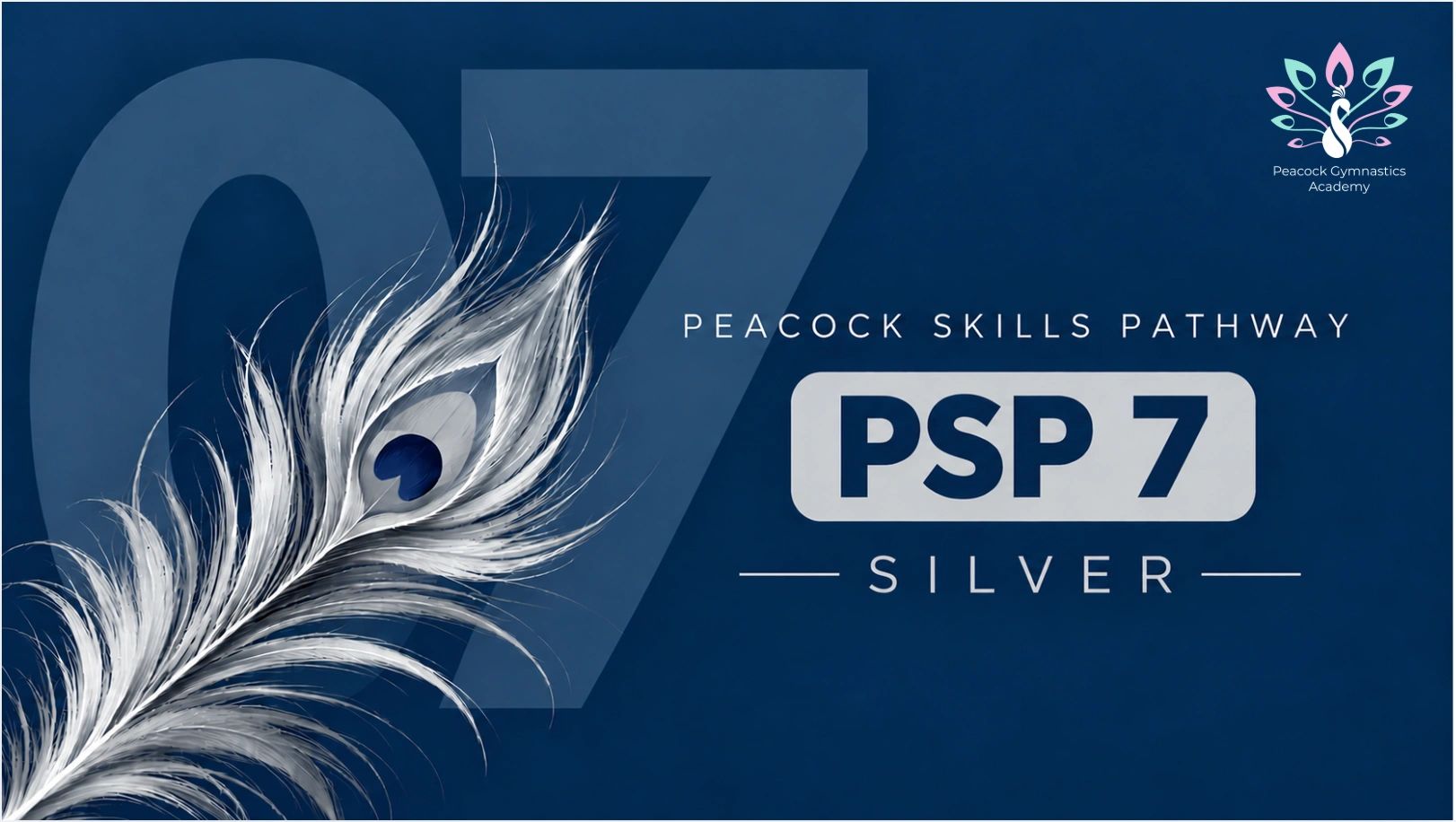 Peacock Skills Pathway PSP 7 Silver logo with peacock feather.
