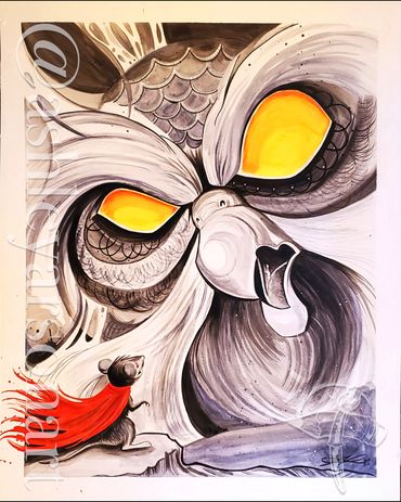"The Great Owl" 
16x20 
Watercolor Painting
By Ashley Arson