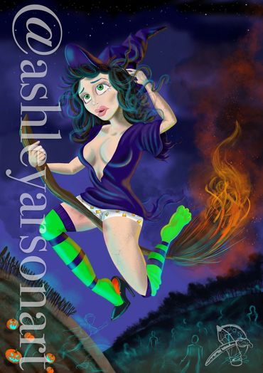 "Witching Hour"
Digital Painting  
By Ashley Arson