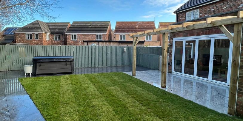 Artificial grass and Gazebo in Newcastle Home