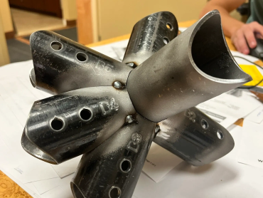 Fabricated tube connector node with bolt holes for a shade structure