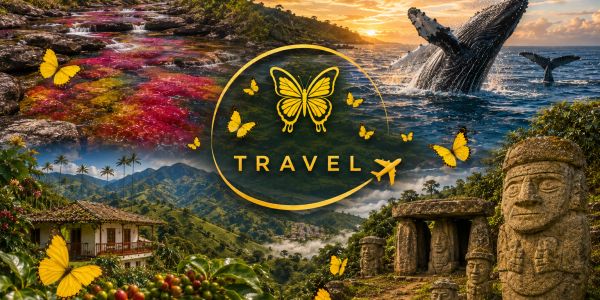 Vibrant travel collage featuring nature, wildlife, and cultural landmarks.