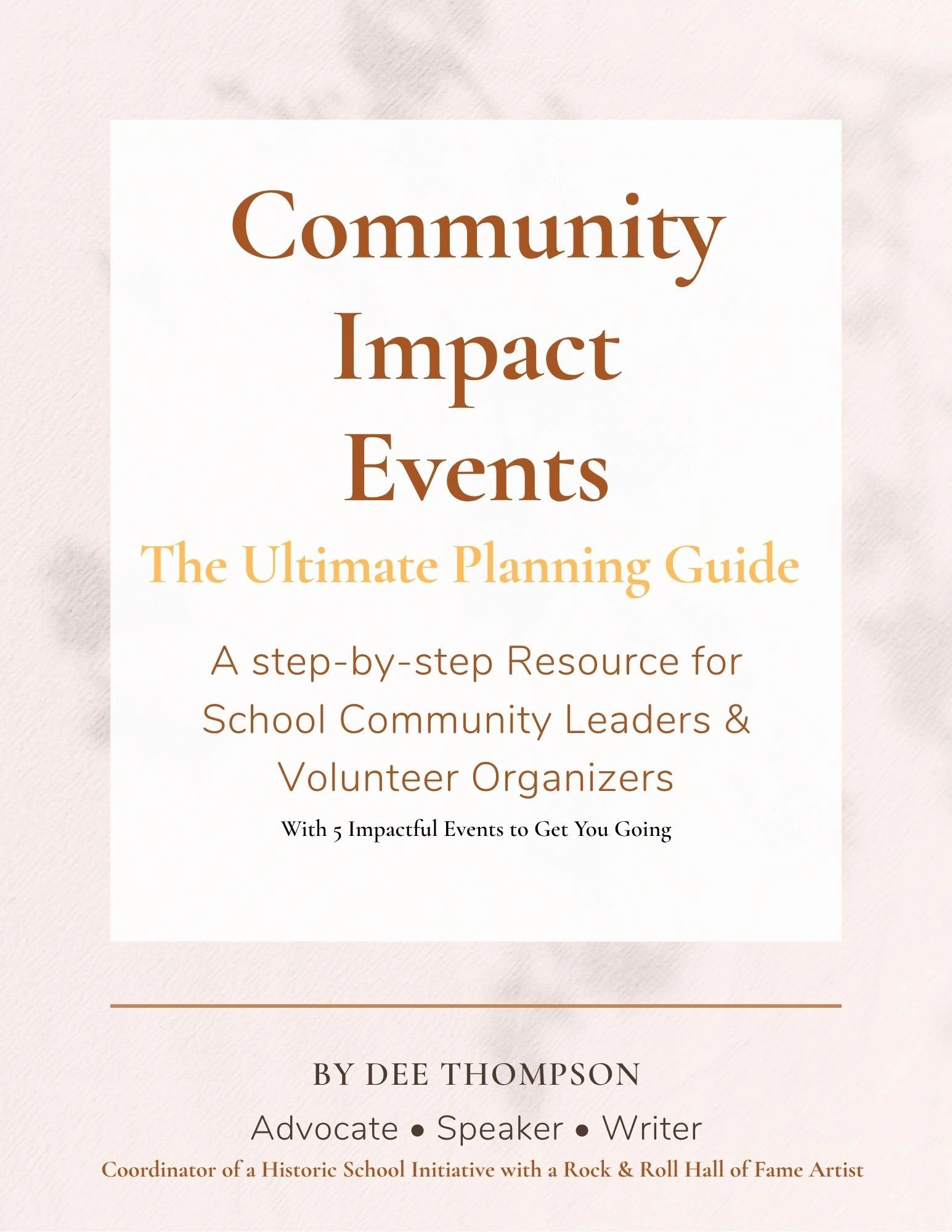 Guide for planning impactful community events for school leaders and volunteers.