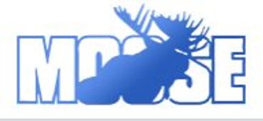 Logo with the word 'MOOSE' and a blue moose silhouette.