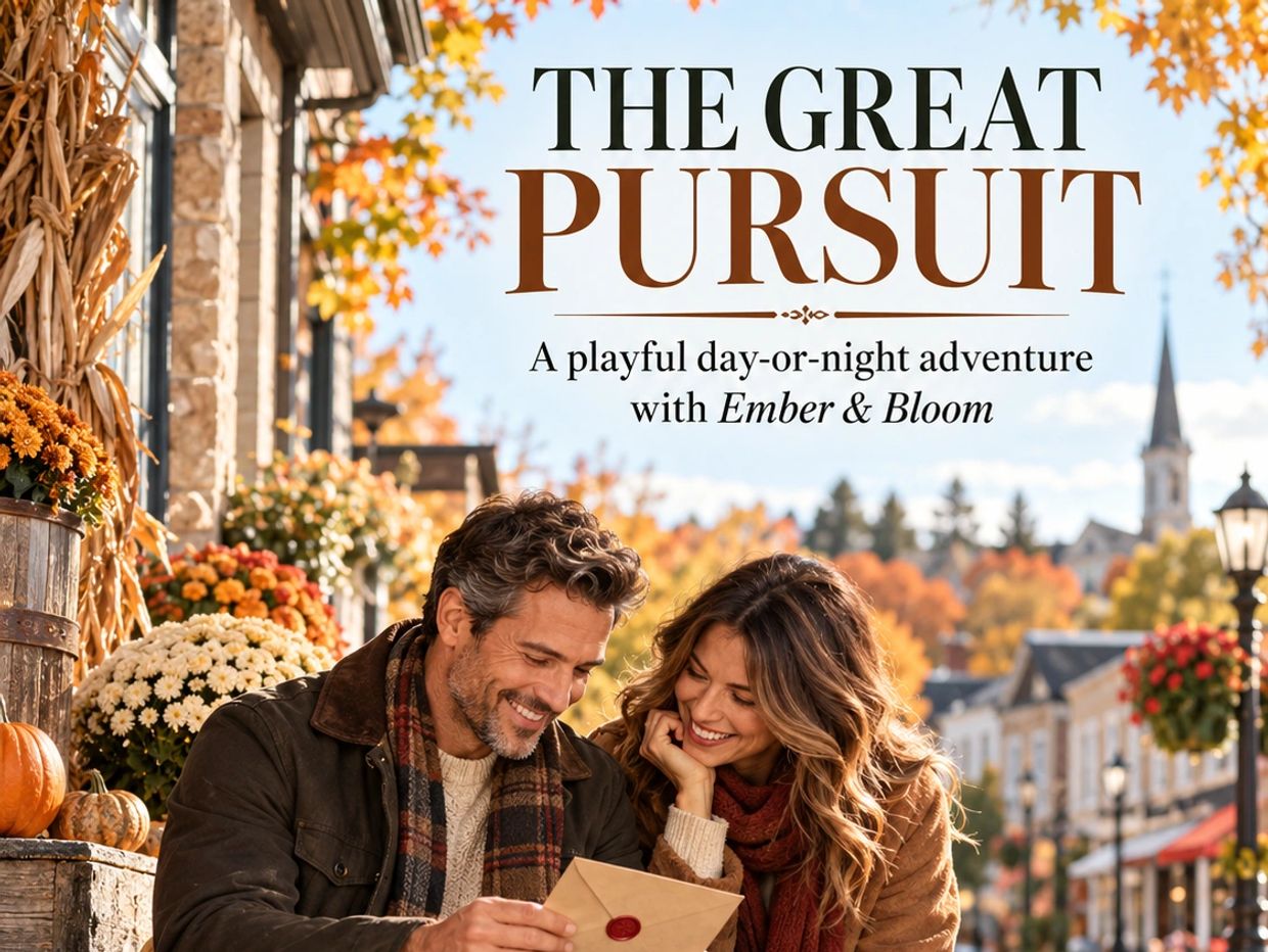 A couple enjoying a letter in a cozy autumn setting.