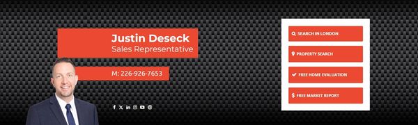 Professional sales representative banner with contact details and search options.