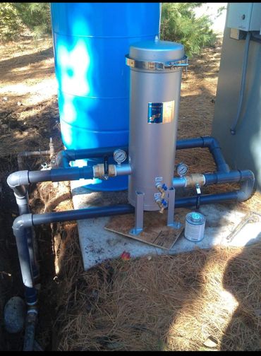 water tank and irrigation piping