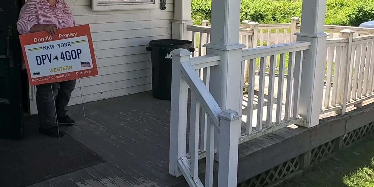 Although it looks quite flattering, the Town Supervisor actually stole the sign 
